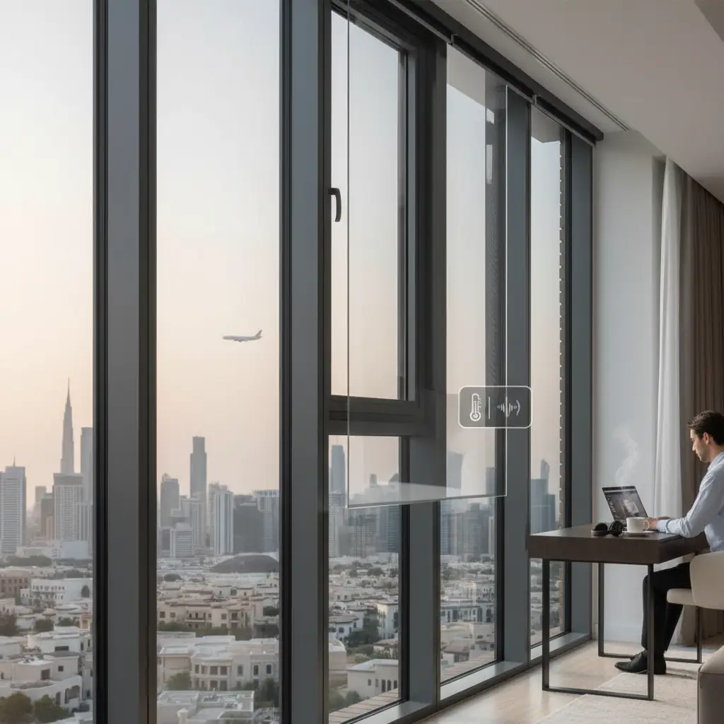 A modern solid wooden front Door & Window Installation in Dubai on a villa by Lime Hut-02