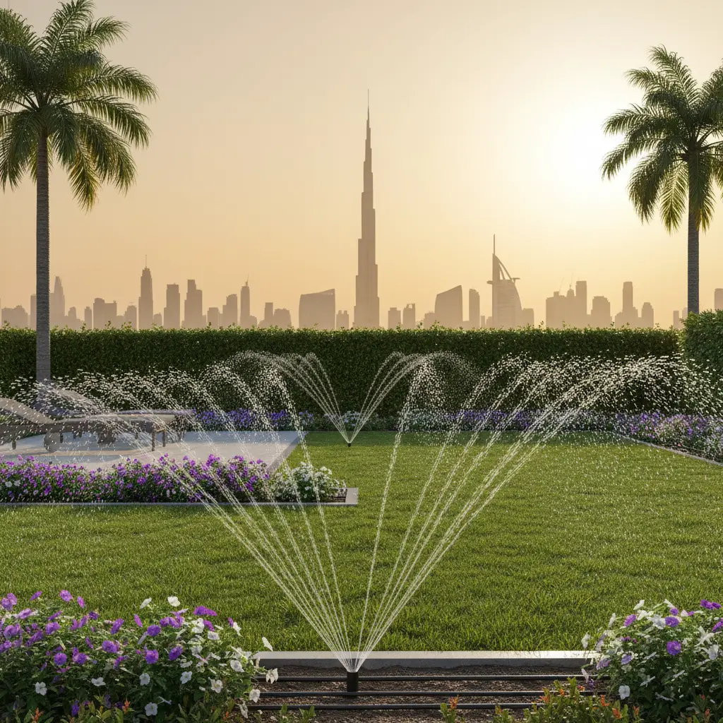 Luxury villa landscaping company in Dubai with a swimming pool and custom pergola design-04