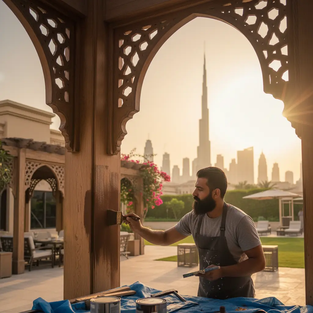 A bright, modern living room after a professional interior Painting Services in Dubai-04