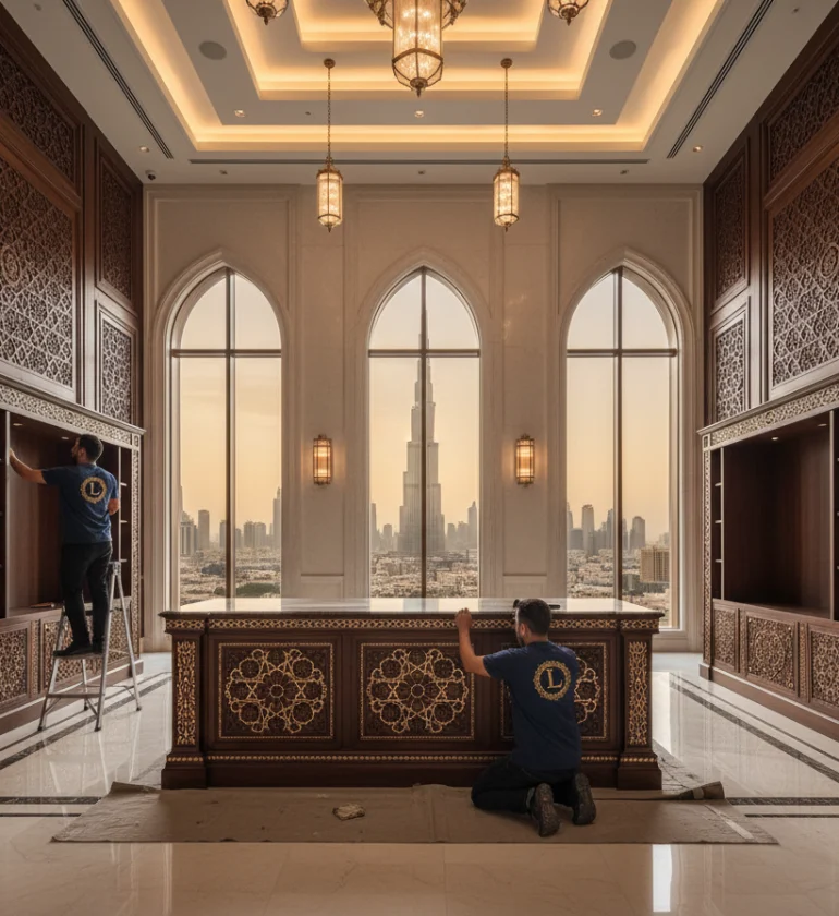 Bespoke Furniture & Custom Cabinetry in Dubai | Lime Hut 2 Bespoke Furniture in Dubai solid wood dining table, handmade by the craftsmen at Lime Hut in Dubai.